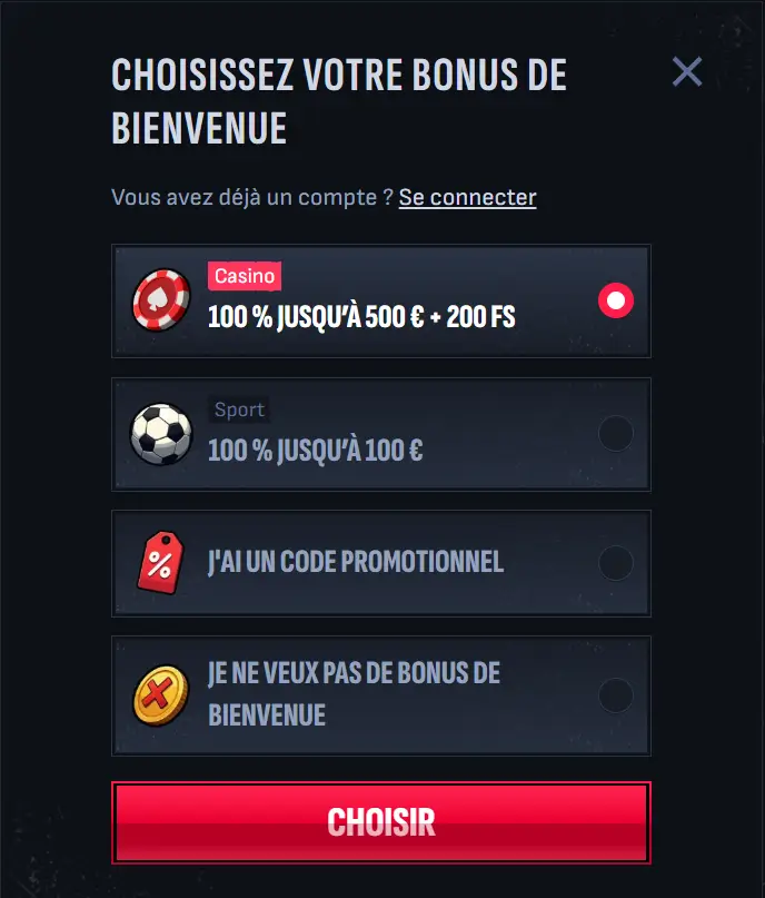 Processus d'Inscription au Casino Mafia